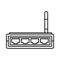 Router icon, outline style vector