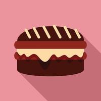 Chocolate cookie icon, flat style vector