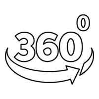 Optical 360 degrees illusion icon, outline style vector