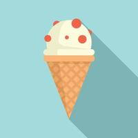 Cold ice cream icon, flat style vector