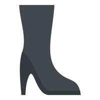 icono de zapato de invierno de mujer negra, estilo plano vector