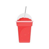 Strawberry smoothie icon, flat style vector