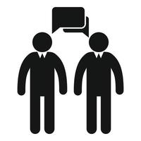 Business training conversation icon, simple style vector