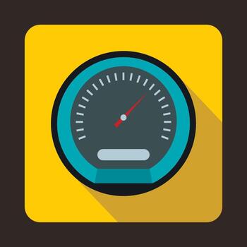 Speedometer icon, flat style vector