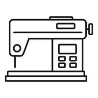 icono de máquina de coser digital, estilo de contorno vector