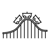 Roller coaster ride icon, outline style vector
