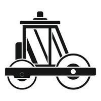 Builder road roller icon, simple style vector