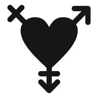 icono de corazón lgbt, estilo simple vector