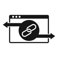 Web backlink strategy icon, simple style vector