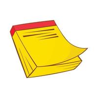 Yellow notebook icon in cartoon style vector