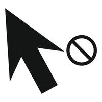 Cursor stop icon, simple black style vector