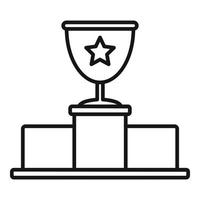 Gold cup podium icon, outline style vector