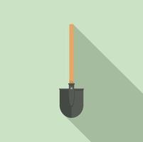 Survival shovel icon, flat style vector