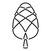 Winter pine cone icon, outline style vector