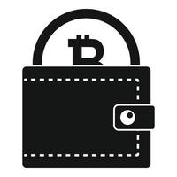 Bitcoin digital wallet icon, simple style vector