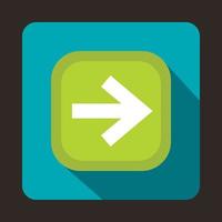 Arrow button icon, flat style vector