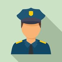 Policeman avatar icon, flat style vector