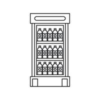 Fridge with refreshments drinks icon vector