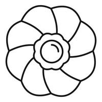 Flower biscuit icon, outline style vector