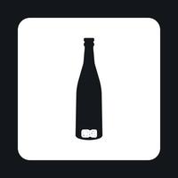 Empty wine bottle icon, simple style vector