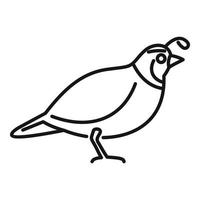 Quail adorable icon, outline style vector