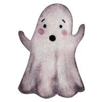 Cute ghost isolated on white background. watercolor element vector