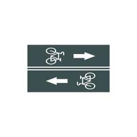 Road for cyclists icon, flat style vector