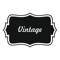 Vintage label icon, simple style. vector
