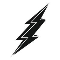 Warning lightning bolt icon, simple style vector