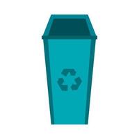 Recycle bin icon, flat style vector