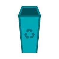 Recycle bin icon, flat style vector