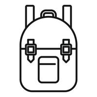 Survival backpack icon, outline style vector