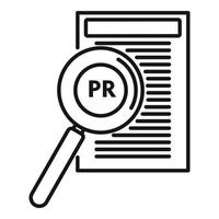 Pr specialist paper icon, outline style vector