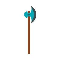 Medieval battle ax icon, flat style vector