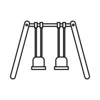 Playground swings icon, outline style vector