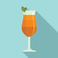 Summer cold cocktail icon, flat style vector