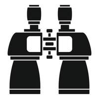 Metal binocular icon, simple style vector