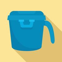 Army rice pot icon, flat style vector