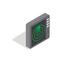 Radar screen icon, isometric 3d style vector