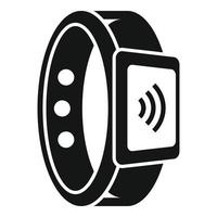 Wireless smartwatch pay icon, simple style vector