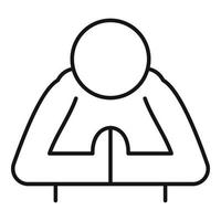 Person prayer icon, outline style vector