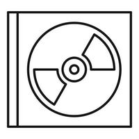 Music disk icon, outline style vector