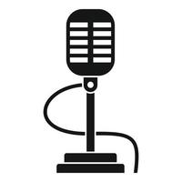 Retro microphone icon, simple style vector