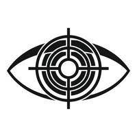 icono de examen ocular objetivo, estilo simple vector