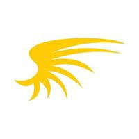 Yellow birds wing icon, flat style vector