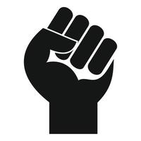 Stop racism fist icon, simple style vector