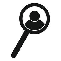 Recruiter magnifier search icon, simple style vector