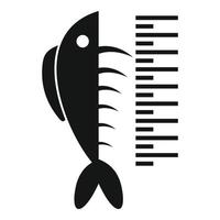 icono de pez de longitud, estilo simple vector