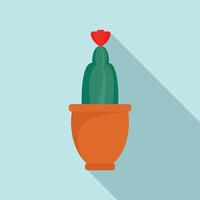 Cactus flower icon, flat style vector