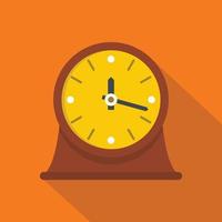 Clock vintage icon, flat style vector